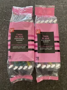 Lot Of 2 Walgreens Women’s Disposable Twin Blade Razors 10 Count. - Picture 1 of 2