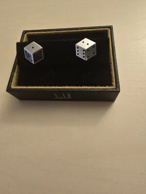 Gemelos Dunhill Silver Dice nuevos Foto 1 de 4