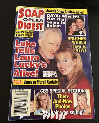 Soap Opera Digest Magazine March 7 2000 Luke Laura General Hospital CBS TV VTG - Image 1 of 4