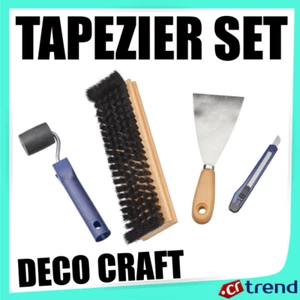 DECO CRAFT Tapezierset Druckroller Tapezierbürste Malerspachtel Cutter Messer - Bild 1 von 1
