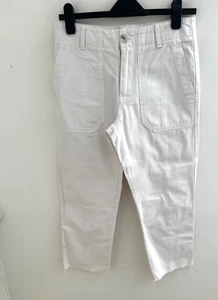 Zadig & Voltaire White Crop Denim Cargo Trousers Size 36 - W30" L25" - Picture 1 of 11