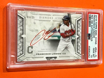 2018 TOPPS DIAMOND ICONS FRANCISCO LINDOR Autographs RED INK PSA 10 #RIAFL - Image 1 of 2