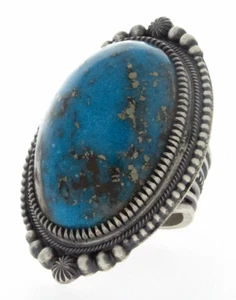10.5 - Natural Persian Turquoise Ring By Navajo Artist Mildred Parkhurst - Picture 1 of 5