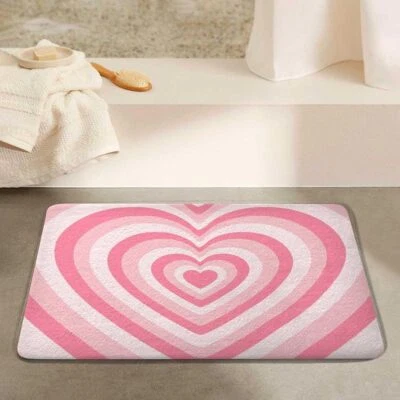 Boho Herz Modern Rosa Badteppich Badvorleger Badematte Duschvorlage Bad Teppich - Bild 1 von 4