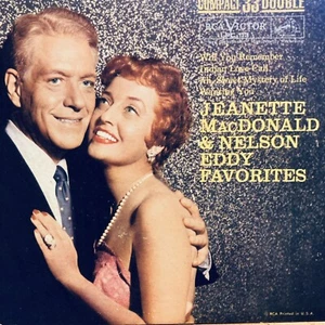 Jeanette MacDonald Nelson Eddy Favorites 33 VG+ 7" Compact Double PET RESCUE - Imagen 1 de 4
