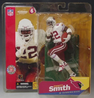 McFARLANE EMMITT SMITH ERROR UNPAINTED GLOVES SERIES 6 FOOTBALL MIB VARIANT - Image 1 of 4