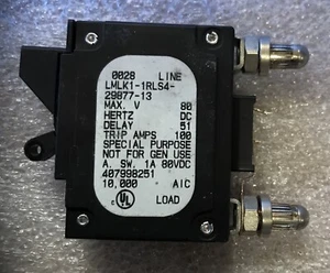 LMLK1-1RLS4-29877-13 V Circuit Breaker 80 Amp Bullet Style NEW! FREE SHIPPING! - Picture 1 of 2