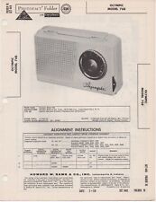 1959 OLYMPIC 768 RADIO SERVICE MANUAL PHOTOFACT SCHEMATIC TRANSISTOR pocket