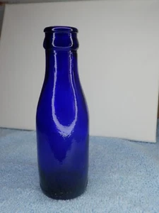 Vintage Cobalt Blue Glass Bottle 5.5" Embossed Bromo-Cedin  for Headaches - Picture 1 of 3