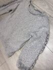 Girls Zara Grey Ruffle Jumper Sweatshirt - Size Age 9 Years