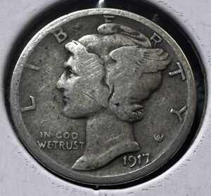 1917 S Silver Mercury Dime/#30