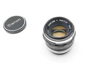 Lente Canon FL 50 mm f/1,8 lente principal para Canon FD con tapas (#18135) - Imagen 1 de 8