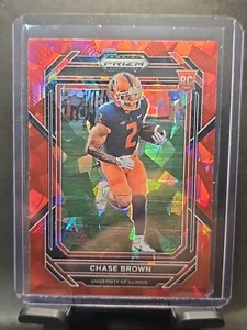 Chase Brown 2023 Prizm Draft Picks Red Cracked Ice Prizm RC #118 - Imagen 1 de 6