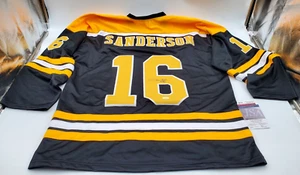 Derek Sanderson Boston Bruins #16 XL signiertes individuelles schwarzes Hockey Trikot J.S.A Echtheitszertifikat - Bild 1 von 8
