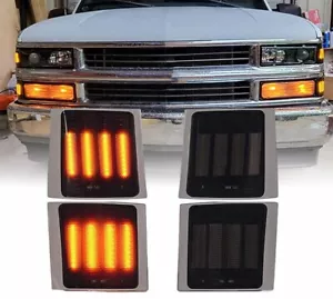 4PC Full LED Corner Side Marker Light For 1994-1998 Chevy C/K C1500 2500 3500 - Picture 1 of 7