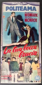 Manifesto Originale Film Cinema Locandina La tua bocca brucia Marilyn Monroe - Picture 1 of 4