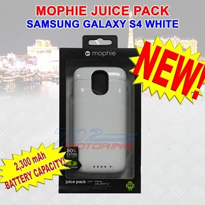 MOPHIE JUICE PACK CASE AND RECHARGEABLE BATTERY IN WHITE FOR SAMSUNG GALAXY S4 - Image 1 of 2