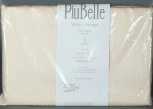 Juego de edredones PIUBELLE DAMASCO RAYAS SATÉN CREMA 100% ALGODÓN REY - Imagen 1 de 2