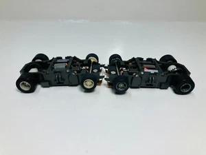 TYCO PAIR ~ 440 MAGNUM narrow chassis WHITE & GRAY WHEELS & Silicone Rears~ NEW - Picture 1 of 4