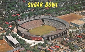 # K1076 NEW ORLEANS, LA.     POSTKARTE, ZUCKERDOSE, TULAN STADION - Bild 1 von 2