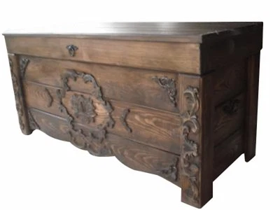 Wooden Vintage Blanket Trunk Box Coffee Table Chest Ottoman Furniture WJUL5 - Image 1 of 4