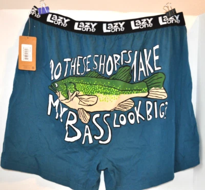 Lazy One Hombre Boxer PJ Lounge Shorts Haz estos Shorts Make My Bass Look Grande Nuevo Con Etiquetas Foto 1 de 3