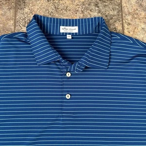 Peter Millar Summer Comfort Mens Polo Shirt Sz XXL Blue Striped - Picture 1 of 5
