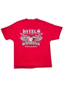 Camiseta Harley Davidson 98 De Colección Para Hombres XL Roja Las Vegas Café Motociclista Hecha en EE. UU. - Imagen 1 de 7