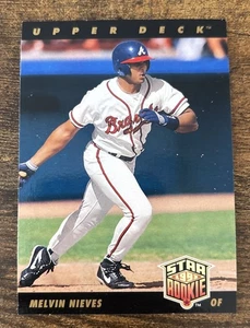 1992 Upper Dec Melvin Nieves RC card #21 Star Rookie Atlanta Braves Baseball - Picture 1 of 4