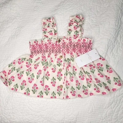 NUEVO CON ETIQUETAS Jessica Simpson Niña Infantil Floral Rosa Rosas Camisa Talla 18M Elegante Preppy Hada Foto 1 de 4