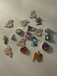Vintage-Now Lot Of 17 Enamel  Pendants Charms Craft Jewelry Redesign - Picture 1 of 5