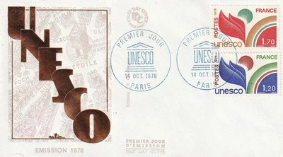 Enveloppe 1er jour Unesco Nouvelles Valeurs 1978 FDC    - Photo 1/2