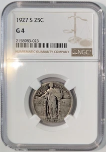 1927-S Standing Liberty Silver Quarter 25c NGC G4 2158983-023 Rare Date! - Picture 1 of 6