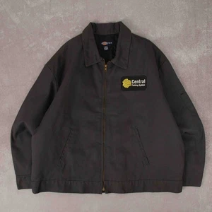 Dickies Vintage Central Parking Workwear Jacket 2XL Men's Grey Patches - Picture 1 of 6