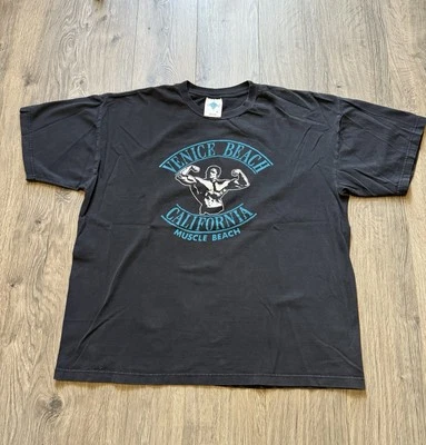 Винтажный Venice Beach California мышцы Арнольд Шварценеггер черный графический мужской XL  - Изображение 1 из 4