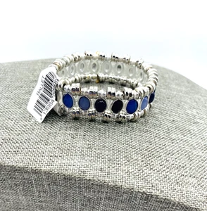 Ballet Brand Silvertone Multi Color Stretch Bracelet New - Picture 1 of 8