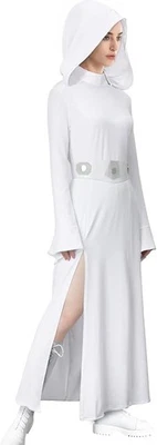 Star Wars Princesa Leia Blanco Vestido Adulto Mujer Disfraz Cosplay Pequeño Foto 1 de 2