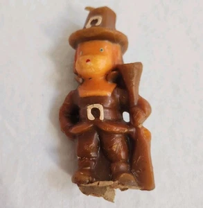 Vintage GURLEY Pilgrim Man Figurine Candle Thanksgiving 3.5" *Never Lit* AS IS - Picture 1 of 8