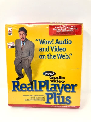 NOS Vtg Software RealPlayer Plus Audio Video Enhanced Edition 1997 Windows Mac - Image 1 of 4