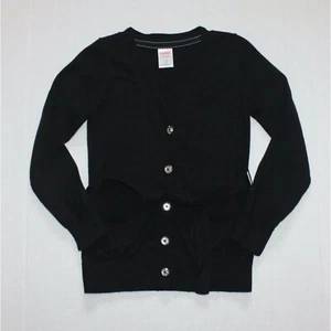 Gymboree Poppy Love Girl's Black Belted Sparkle Button Cardigan Sweater XS 3-4 - Picture 1 of 2