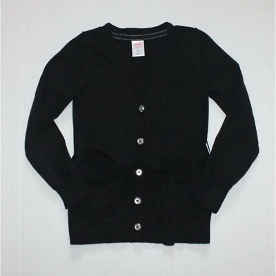 Gymboree Poppy Love Girl's Black Belted Sparkle Button Cardigan Sweater XS 3-4 - Image 1 of 2