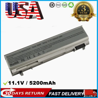 Battery For Dell Latitude E6400 E6410 E6500 E6510 Precision M2400 M4400 PT434 US - Image 1 of 4