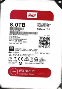 WD8001FFWX-68J1UN0 P/N: 2W10107 Thailand AUG 2016 Western Digital 8 TB - Bild 1 von 2