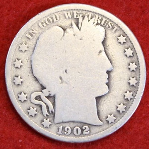 1902 Barber Half Dollar 90% Silver Coin Circulated BH542 B1 - Picture 1 of 2