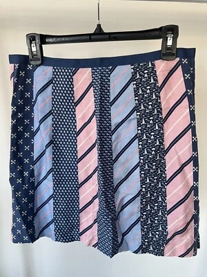 Falda de seda Vineyard Vines talla 6 azul y rosa longitud media verano club de campo  Foto 1 de 4