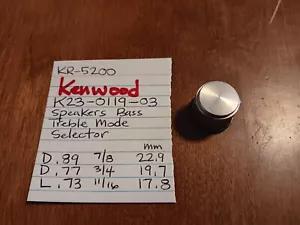📈KENWOOD K23-0119-03 SELETTORE MODALITÀ TONO MANOPOLA ALTOPARLANTE KR-5200 RICEVITORE STEREO ⚡️ - Foto 1 di 4