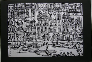 Hans Prähofer (1920-2005) Venedig Canale Grande Serigrafie 1974 signiert - Bild 1 von 7