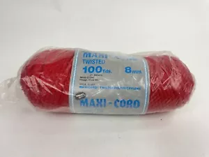 Maxi Cord Twisted Red Polypropylene 8mm 100 Yards for Macrame Crafts USA - Picture 1 of 4