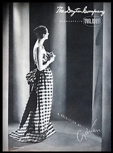 1944 ADRIAN Design Womens High Fashion Dress Dayton Co. Oval Room PRINT AD - Picture 1 of 1