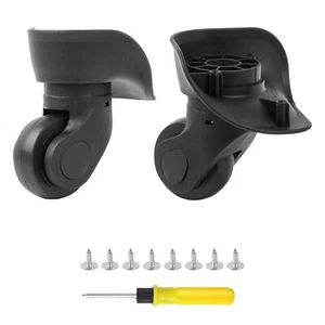 Replacement Left/Right Luggage Caster Wheels with 4 Hole BLACK SEE INFO - Picture 1 of 9